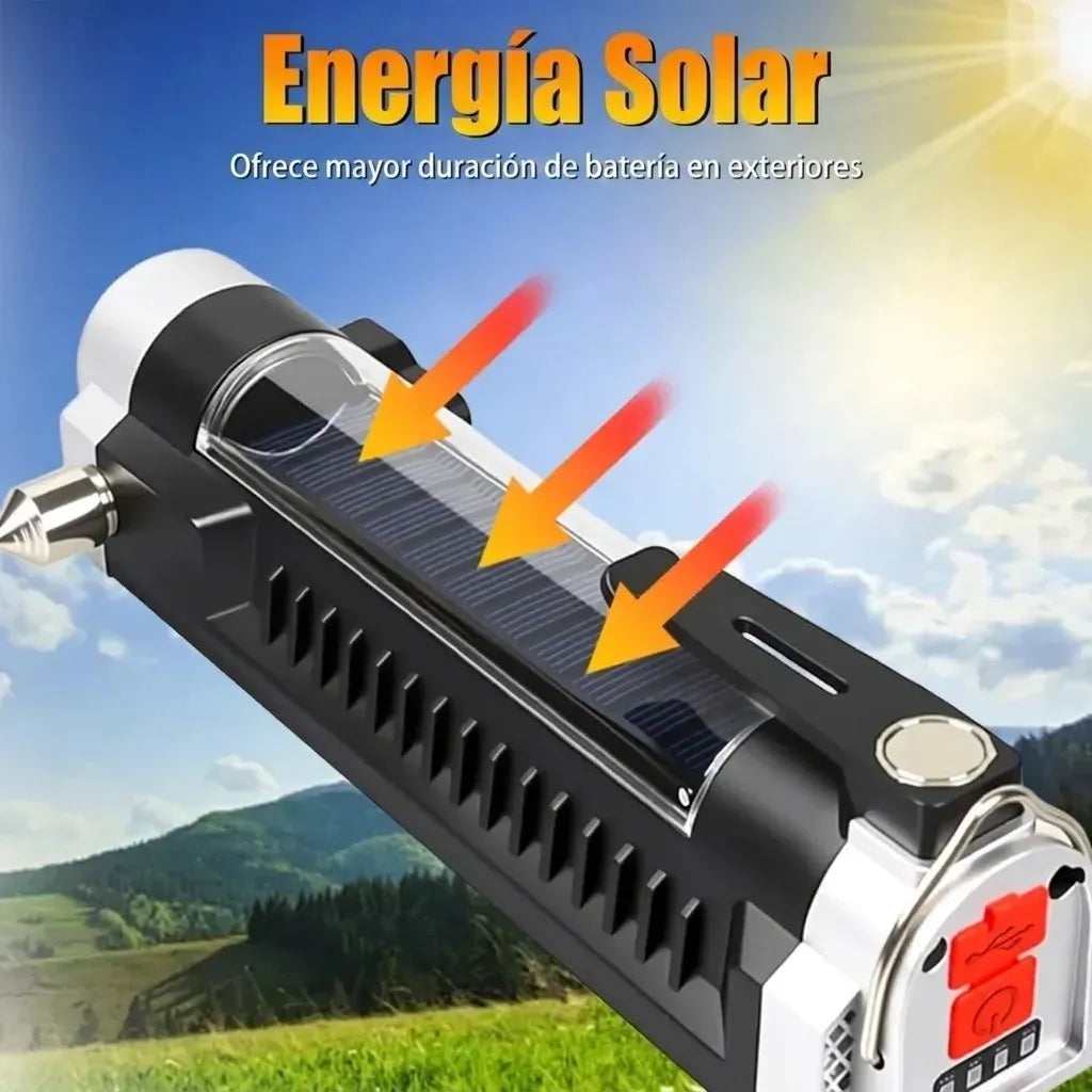 Linterna 4 en 1 Tactica Martillo Solar
